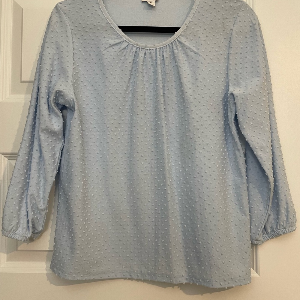 J Crew Women's Light Blue Textured Top